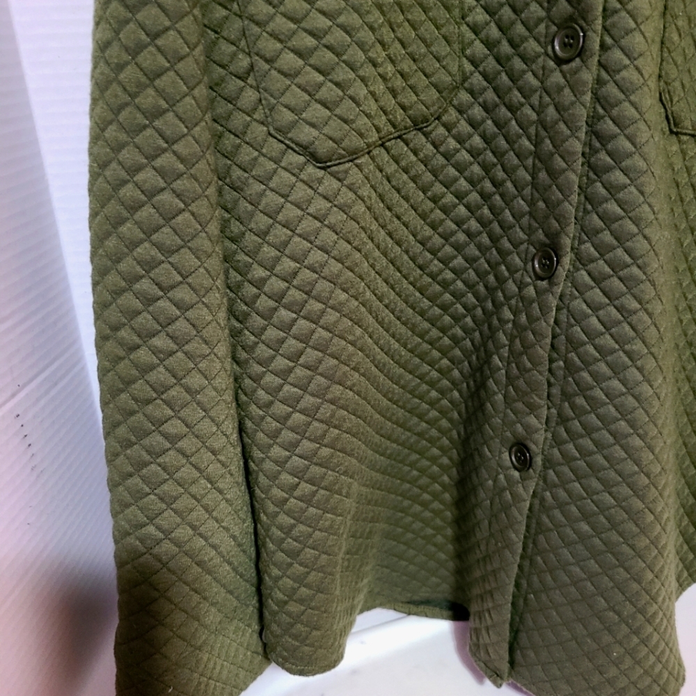 Pretty  Garden Women's Size Large Green Quilted Jacket Wear  Anywhere Stylish - Picture 6 of 7